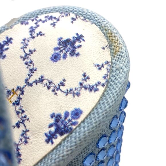 NWOB Hill House Home The Party Platform Sandals Blue Rhinestone EU 38.5 US / 8.5 - Picture 11 of 13